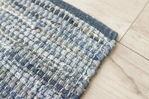 [送料込み]　デニム　ラグ　60×90 玄関マット　絨毯　カーペット　インド　手織り　おしゃれ　インテリア　人気　他サイズあり　