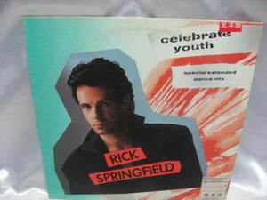 リック・スプリングフィールド　RICK SPRINGFIELD　セレブレイト・ユース　ダンス・ミックス　帯付き　レコード　美盤　見本盤