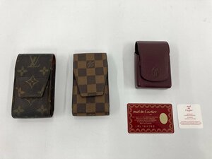 シガレットケース Louis Vuitton エテュイ・シガレット モノグラム M63024・ダミエ N63024/Cartier ギャラ付き おまとめ【CDAU2031】