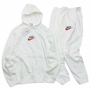 ●新品●NIKE ナイキ クラブ フレンチテリー プルオーバー フーディ & ジョガー パンツ セット 上下 FB7789 FB7688 -100 白 M