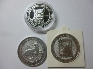 ◆動物リーグ記念コイン2個★アンデスシルバーコイン1個　銀貨