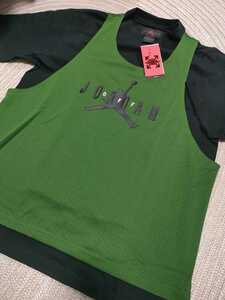 新品 NIKE ジョーダン オフホワイト コラボ Tシャツ M ルーズフィット グリーン 緑 黒 JORDAN BRAND OFF-WHITE タンクトップ ユニフォーム