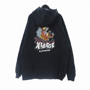 エクストララージ X-LARGE GOING FOR BROKE PULLOVER HOODED ゴーイング フォア ブローク プルオーバー フード パーカー 刺繍 ロゴ XL 黒