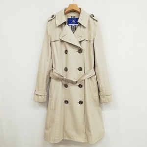 バーバリーブルーレーベル BURBERRY BLUE LABEL トレンチコート ノバチェック裏地 38 ライトベージュ レディース