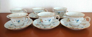 新品Noritake コーヒーカップ& ソーサー6客セット花柄 ノリタケティーカップ激安！