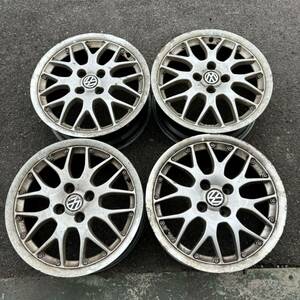 希少 BBS RS764 フォルクスワーゲン純正 16インチ 4穴16×6.5J +45 4H/100 ハブ径:約57mm 4本 中古アルミ ガリ傷 劣化有り 補修前提