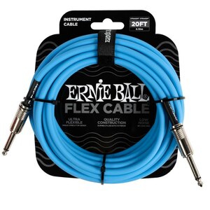 ERNIE BALL 6417 BL SS Flex cables 20ft ギターケーブル 〈アーニーボール〉
