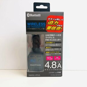 ICH【未使用品】 未開封 VERTEX ヴァーテックス VTC-BT06-D-BK Bluetooth ワイヤレス FMトランスミッター 〈106-240423-rk15-ICH〉