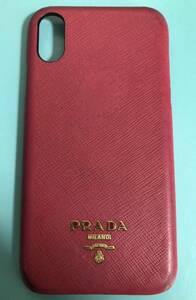 中古★PRADA スマホケース IPHONE Xs レッド