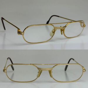 良品!フランス製 Cartier カルティエ【203666】55□20トリニティ 眼鏡 スクエア型 フレーム 度入り 140 メガネ サングラス