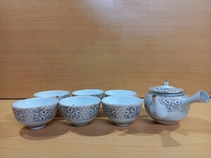 【U】九谷焼　急須　お茶茶碗　古道具　掘り出し物　陶器　骨董品