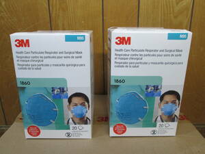 ● 3M 正規品 N95 医療用微粒子用マスク 1860 レギュラーサイズ 20枚入 カップ型 防塵マスク 20枚入 2箱 未使用！ 3 ●