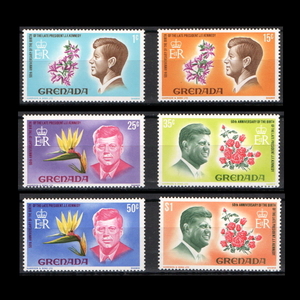 ■グレナダ切手　1964年　ケネディ・メモリアル　6種完