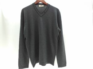 エルメス 長袖ニット ラナ メリノ エクストラ ファイン ウール サイズ メンズXL グレー HERMES MERINO WOOL ◆3105/高林店 S