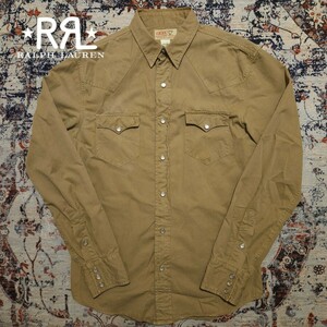 【希少】 RRL Buffalo Western Shirts 【S】 バッファロー ウエスタン シャツ 土色 シルバーコンチョ 水牛 Ralph Lauren パールボタン