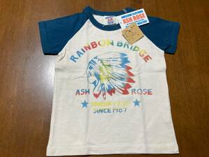 《新品・未使用》 ASH ROSE DESIGN BY WALLERS Tシャツ カットソー 110cm キッズ 子供 ラグラン袖 ネイティブアメリカン 綿100％ 親子ペア