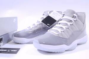 本物/2021年 NIKE AIR JORDAN11 RETRO COOL GREY/クールグレー US9.5/27.5cm 1度室内上履き使用のみ/新品に近い極美品 dunk sb og max95