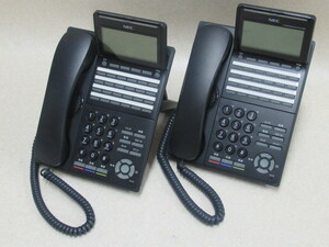 Ω XE1 2656 ∞ 保証有 キレイ NEC UNIVERGE Aspire WX DTK-24D-1D(BK)TEL 24ボタン標準電話機 2台セット 動作OK・祝10000！取引突破！！