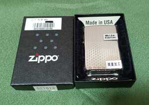 Zippo/ジッポー　両面加工　White Nickel Plate　ホワイト　ニッケル　プレート　2016年製