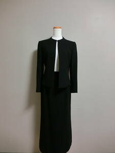 極美品　YUKI TORII　ユキトリイ　フォーマル　ノーカラー　ロングスカート　セットアップスーツ　ブラック　７