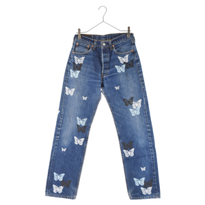 About Dreams アバウトドリームズ Butterfly Denim バタフライペイント リメイクデニムパンツ インディゴ