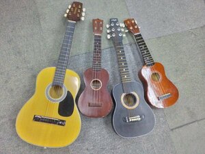 管理番号=c0674794【中古】オブジェ用 ジャンクセット MINI GUITAR&UKULELE 4本SET JUNK ウクレレ ジャンク 現状渡し