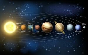 太陽系の惑星 水金地(月)火木土天冥海 天体 宇宙 神秘 絵画風 壁紙ポスター 特大ワイド版921×576mm（はがせるシール式） 003W1