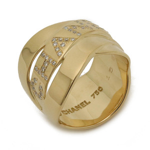 【新品仕上げ済】CHANEL シャネル ロゴ ボルデュック リング 指輪 K18YG イエローゴールド ダイヤモンド 11号