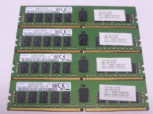 メモリ サーバーパソコン用 Samsung DDR4-2400 (PC4-19200) ECC Registered 8GBx4枚 合計32GB 起動確認済です M393A1G40EB1-CRC0Q⑥