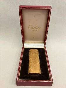 #1411　Cartier　カルティエ　ガスライター　ゴールドカラー　喫煙具　喫煙グッズ　着火未確認　箱あり