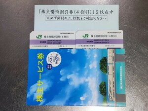 JR東日本 株主優待割引券（4割引）×2枚【期限2024/6/30まで】