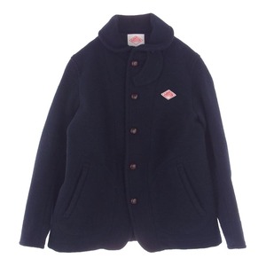 Danton ダントン ROUND COLLAR JACKET ラウンド カラー ウールモッサ ショールカラー ジャケット ネイビー系 40【中古】