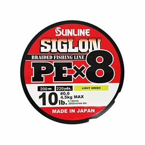サンライン(SUNLINE) ライン シグロン PEx8 200m ライトグリーン 0.6号 10LB J