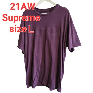 Supreme シュプリーム21AW EMBOSSED VINES S/S TOP エンボス バインズ ロゴTシャツColor バーガンディsizeL