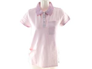 ポロシャツ サイドポケット 看護師 介護士 Mサイズ ピンク 送料250円