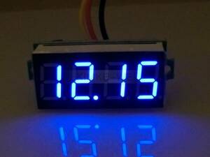 [7日保証] 小型 LED 4桁 デジタル　電圧計 #33