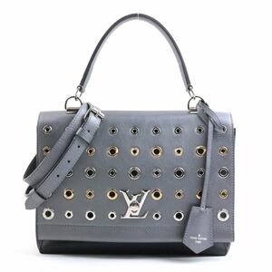 ルイ ヴィトン LOUIS VUITTON ハンドバッグ ショルダーバッグ ロックミー2 レザー/メタル メタリックグレー/ブラック e58481a