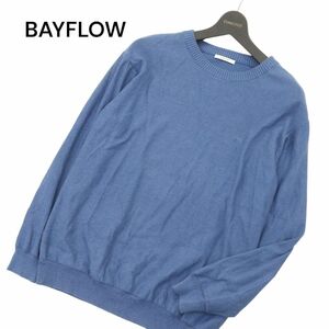 21SS★ BAYFLOW ベイフロー 春夏 麻 リネン混★ パームツリー刺繍 サマー ニット セーター カットソー Sz.2　メンズ　A4T05121_5#J