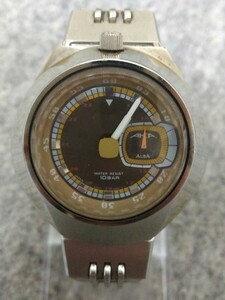 【F777】【稼働品・電池交換済み】 ALBA WATER RESIST 10BAR V707-0A10 アルバ AKA スモセコ クオーツ メンズ 腕時計