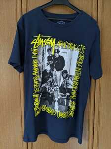 STUSSY　Beastie Boys　半袖Tシャツ　ネイビー　イエロー　黄色　Mサイズ　USA製　即決　ステューシー