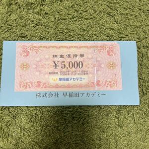 早稲田アカデミー 株主優待券 5,000円分