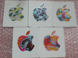 （大）使用済み アップルギフトカード Apple ステッカー シール 全5種類20枚②