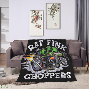 ブランケット フランネル毛布 150cm×200cm RAT FINK CHOPPERS タペストリー カーテン アニメ お洒落 インテリア ディスプレイ 肌触り 防寒