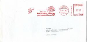 改〒【TCE】L75118 - 西ドイツ・１９８９年・薔薇・差出人メーター印押大量割引印刷物封書