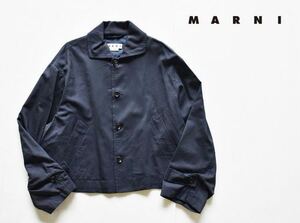 MARNI マルニ オーバーサイズ ウールシャツジャケット ネイビー 46