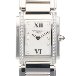 パテックフィリップ トゥエンティ4 腕時計 時計 ステンレススチール 4910101 手巻き レディース 1年保証 PATEK PHILIPPE 中古 美品