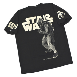 希少 XL BOUNTY HUNTER バウンティーハンター × STARWARS スターウォーズ BOBA FETT ボバフェット Tシャツ ブラック