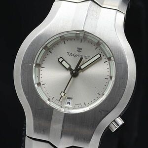 1円 稼働 タグホイヤー QZ アルターエゴ WP-1311-0 サファイヤガラス シルバー文字盤 デイト メンズ腕時計 KMR 3973200 5TLT