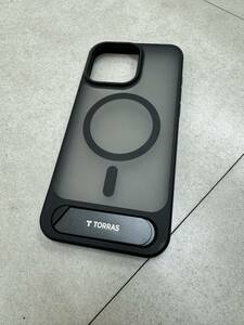 TORRAS iPhone 15 Pro Max 用 ケース 隠しスタンド マグネット搭載 半透明 マット仕上げ 指紋なし 黄変なし 細部保護 【中古・美品】