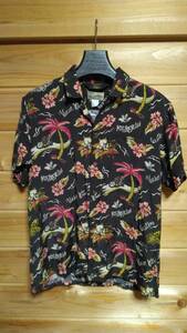 VANSON Hawaiian Moon バンソン　ハワイアンムーン　コラボ　アロハシャツ　Lサイズ レーヨン100%　MADE IN HAWAIIバイカー 人気ブランド